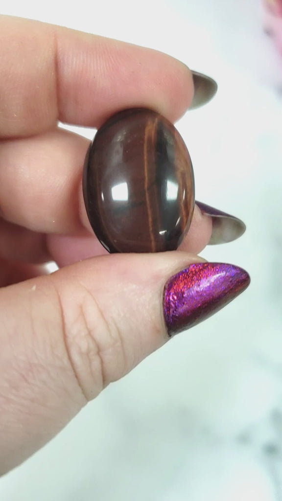 Unique 19 Carat Red Tigers Eye Crystal Natural Stone Cabochon | Dean - 2