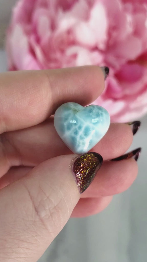 Unique High Quality Larimar Stone Heart Natural Gemstone Cabochon | Raidho - 5