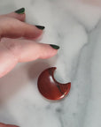 Red Jasper Natural Gemstone Crescent Moon Carving Fidget Stone - Red Jasper Stone Crystal Moons Video