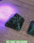 Ruby Zoisite Stone Natural Gemstone Crystal Pyramid | 30-35mm - Video
