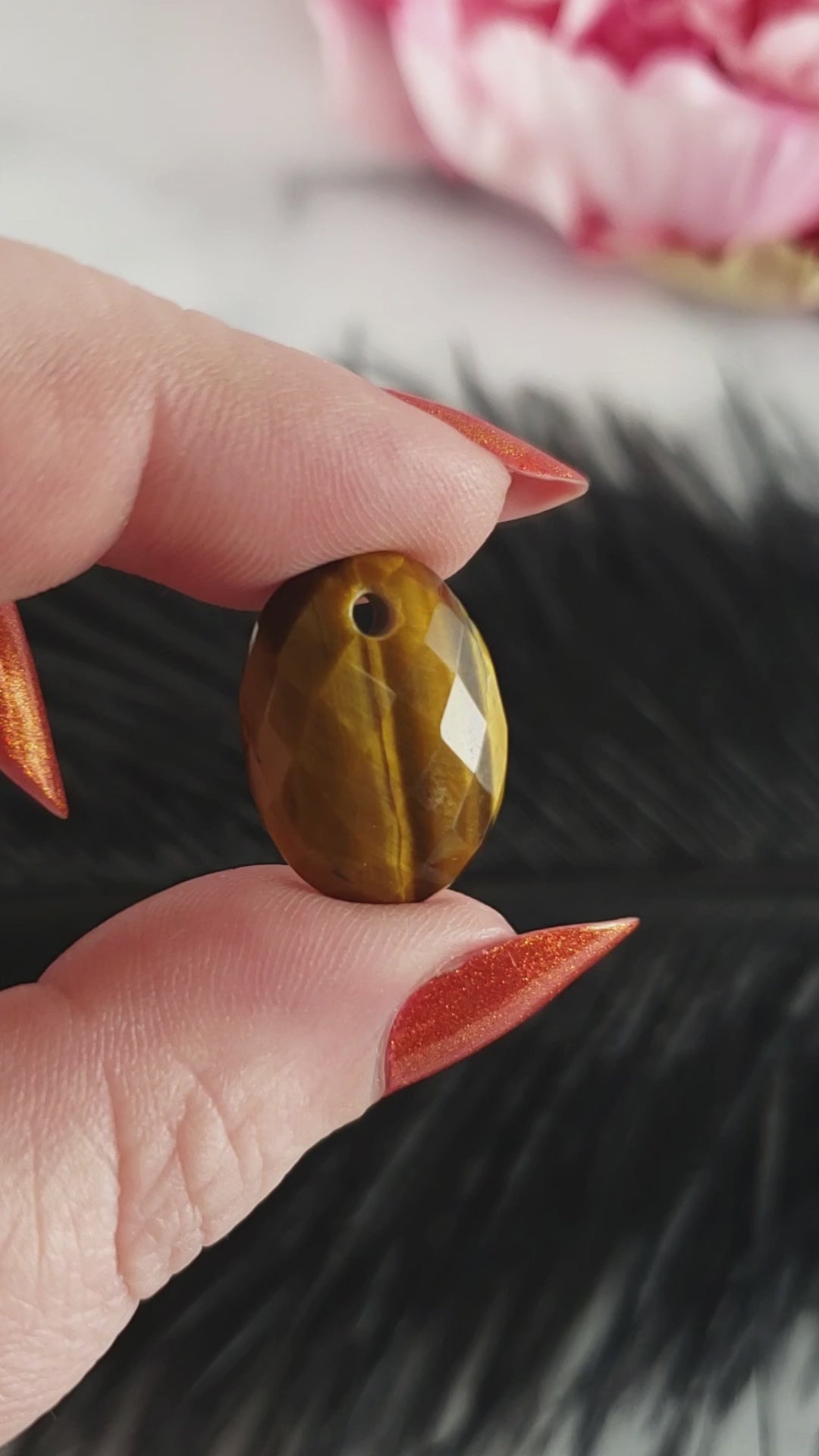 Unique 12.5 Carat Drilled Faceted Tigers Eye Crystal Cabochon Natural High Quality Gemstone | 20mm - 2