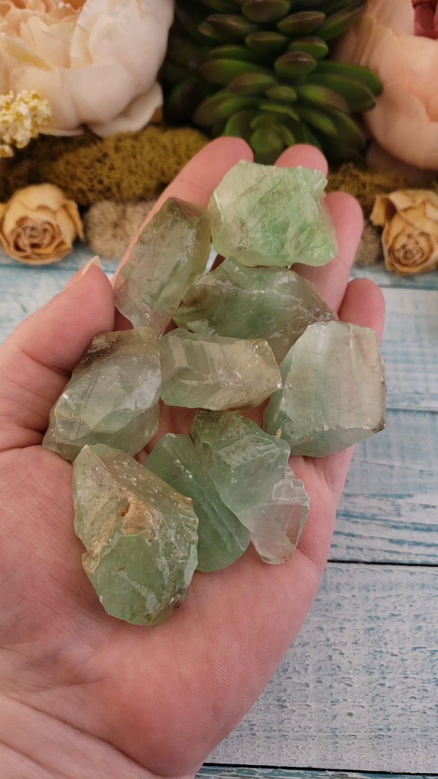 Green Calcite Raw Rough Natural Gemstone Cluster - Single Stone