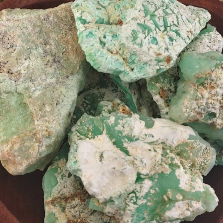 Chrysoprase Natural Raw Crystal Rough Gemstone - High Quality Large - Video