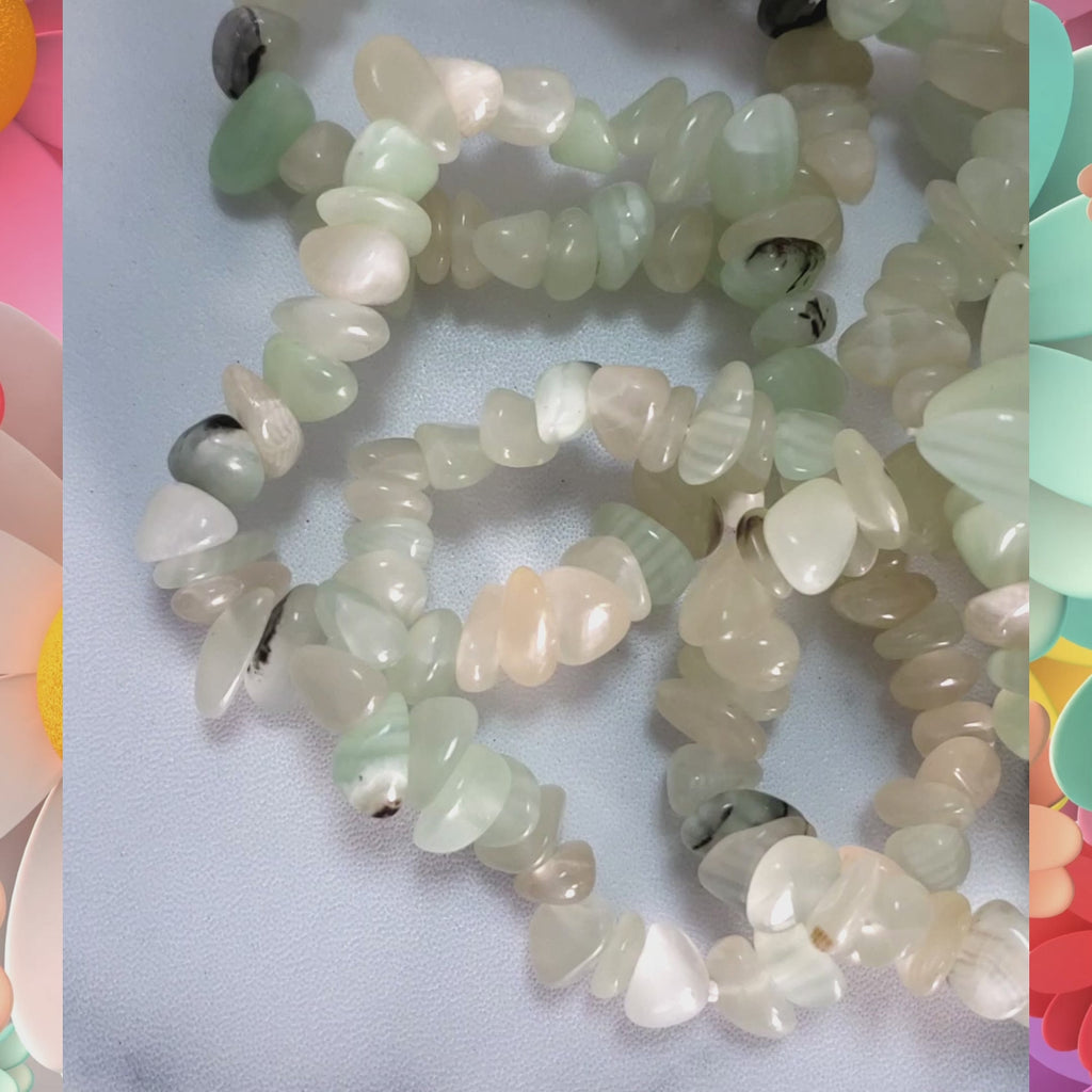 New Jade Serpentine Stone Natural Crystal Nugget Bead Bracelet - Video