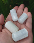 Selenite Crystal Semi-Tumbled Gemstone - One Stone - Video