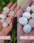 Pearl Pink Calcite Crystal Natural Tumbled Stone - Video