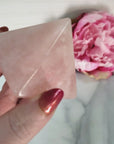 Unique Rose Quartz Natural Gemstone Crystal Pyramid | 2 Inch Base | Nurturing - 4
