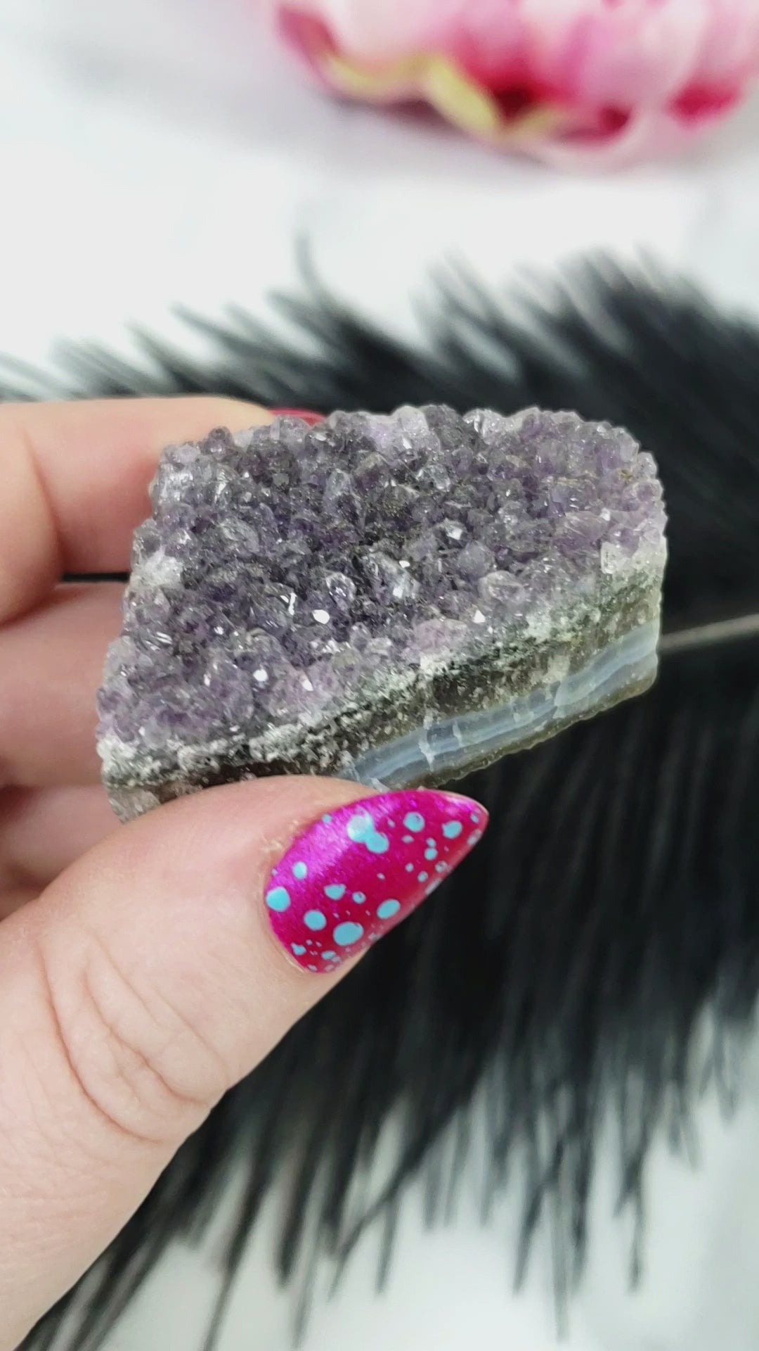 Unique Druzy Amethyst Crystal Cluster Natural Gemstone | Centered - 2