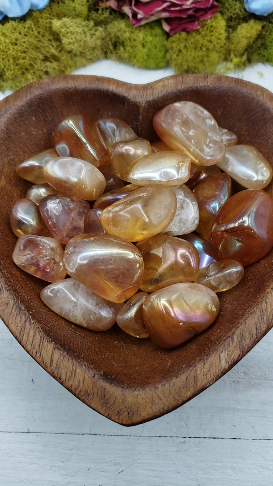 video of bowl with tangerine aura quartz
