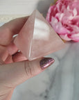 Unique Rose Quartz Natural Gemstone Crystal Pyramid | 2 Inch Base | Affection - 5