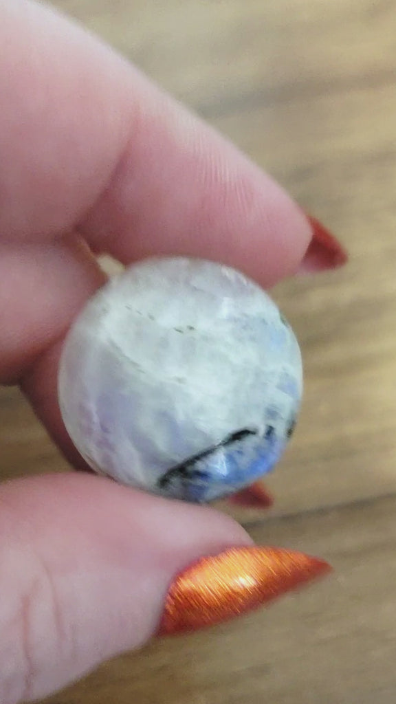 Unique 32 Carat Flashy Rainbow Moonstone Crystal Cabochon Natural High Quality Gemstone | Liturgy - 4