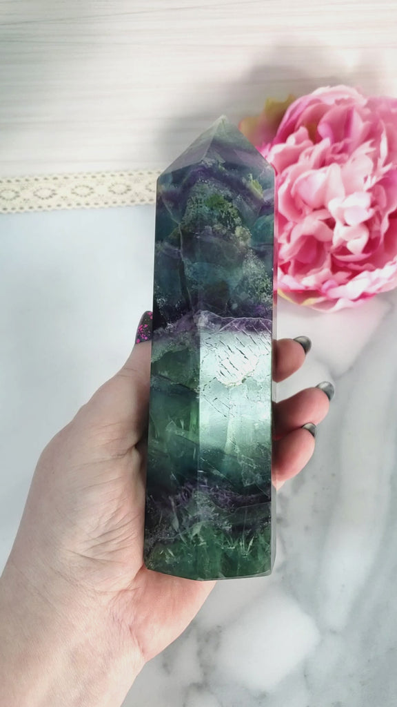 Unique Jumbo Rainbow Fluorite Crystal Tower Natural Gemstone | Empathy - 5