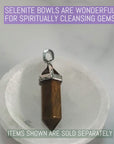 MINI White Selenite Crystal Bowl for Charging & Cleansing Crystals - Video