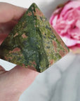 Unique Unakite Stone Natural Crystal Pyramid | 2 Inch Base | Frolic - 4