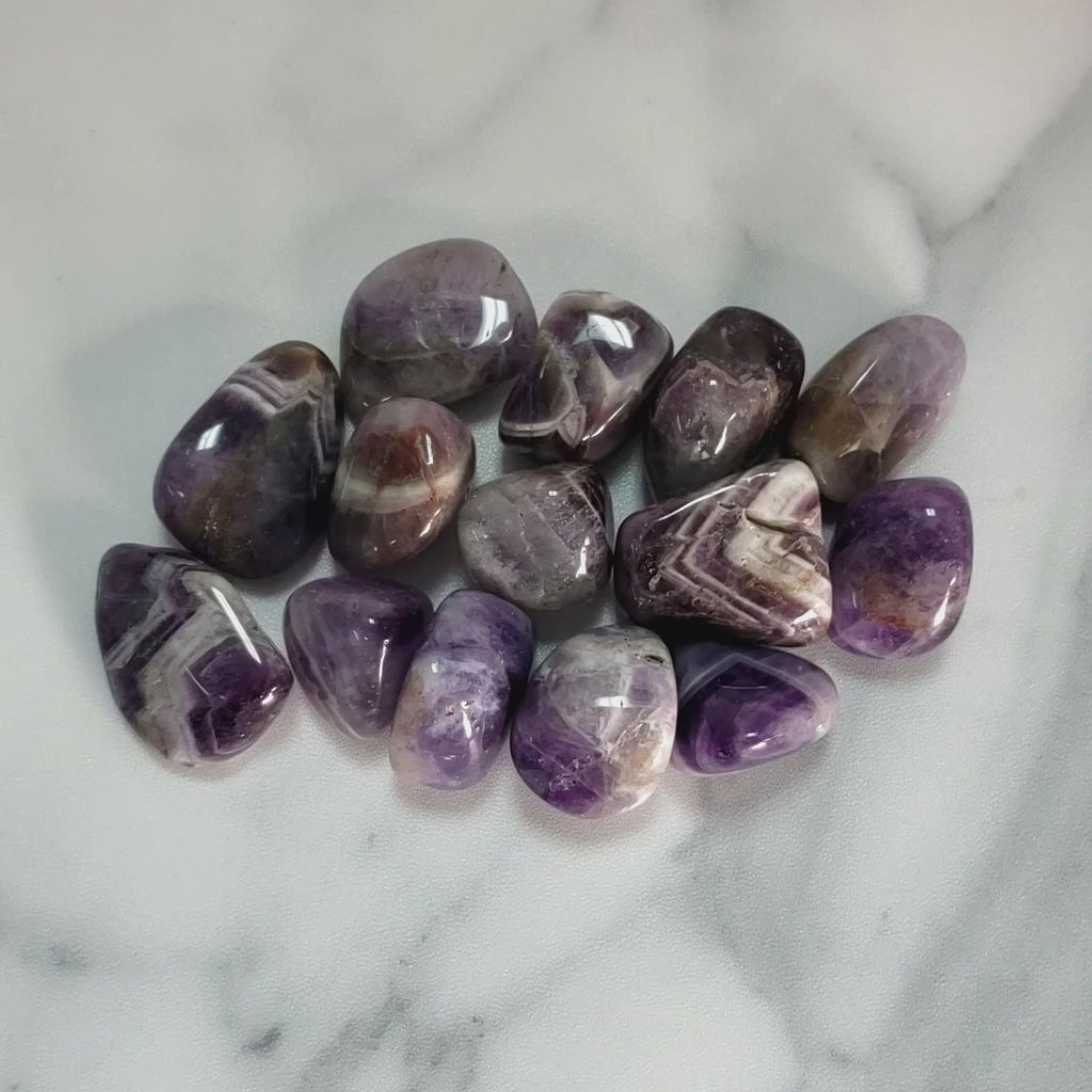 Dogtooth Amethyst Tumbled Crystal - Freeform One Stone - Video