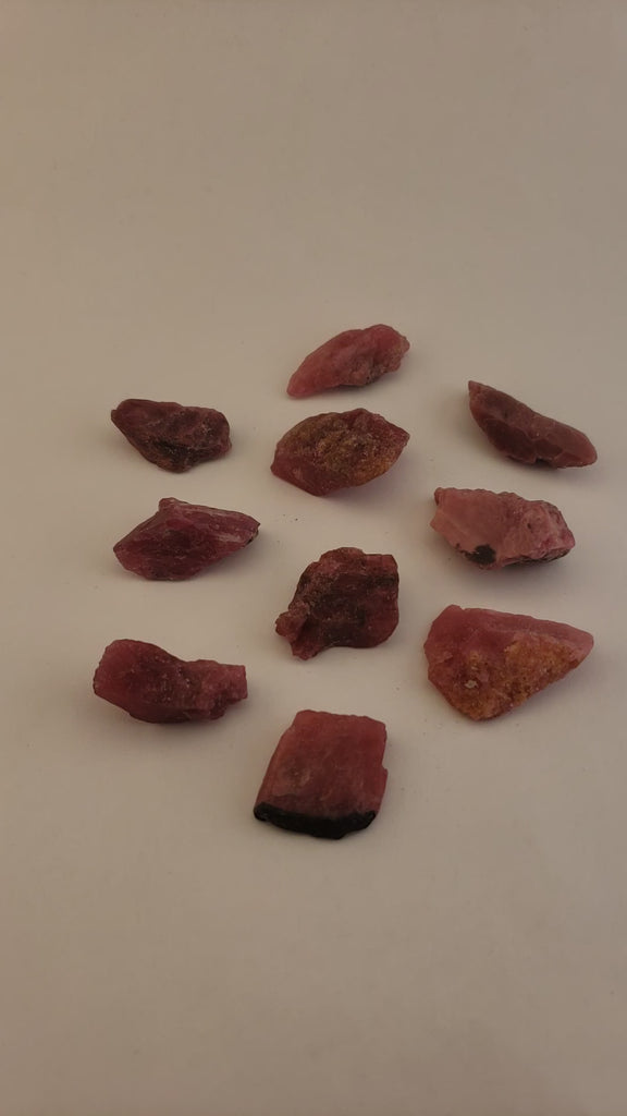 Rhodonite Natural Rough Raw Gemstone - SMALL One Stone - Video