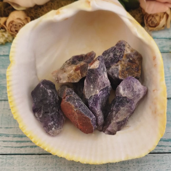 Raw Amethyst Crystal Chunk Natural Rough Gemstone - One Stone - Video
