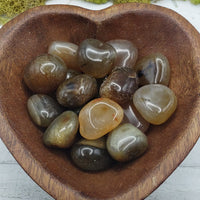 Natural Agate Tumbled Gemstone - One Stone - Warm Natural Earth-Tone
