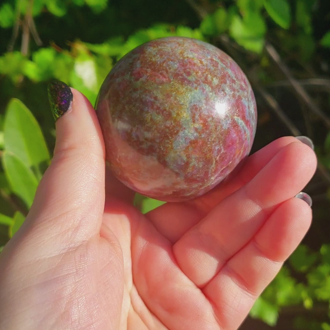 Unique Ruby Kyanite Crystal Sphere 57mm - Jawhara - Video