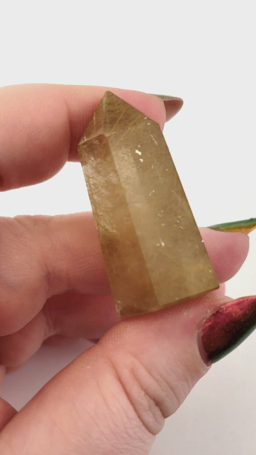 Unique Rutilated Quartz Crystal Tower Natural Gemstone Point | Aphrodite - 4