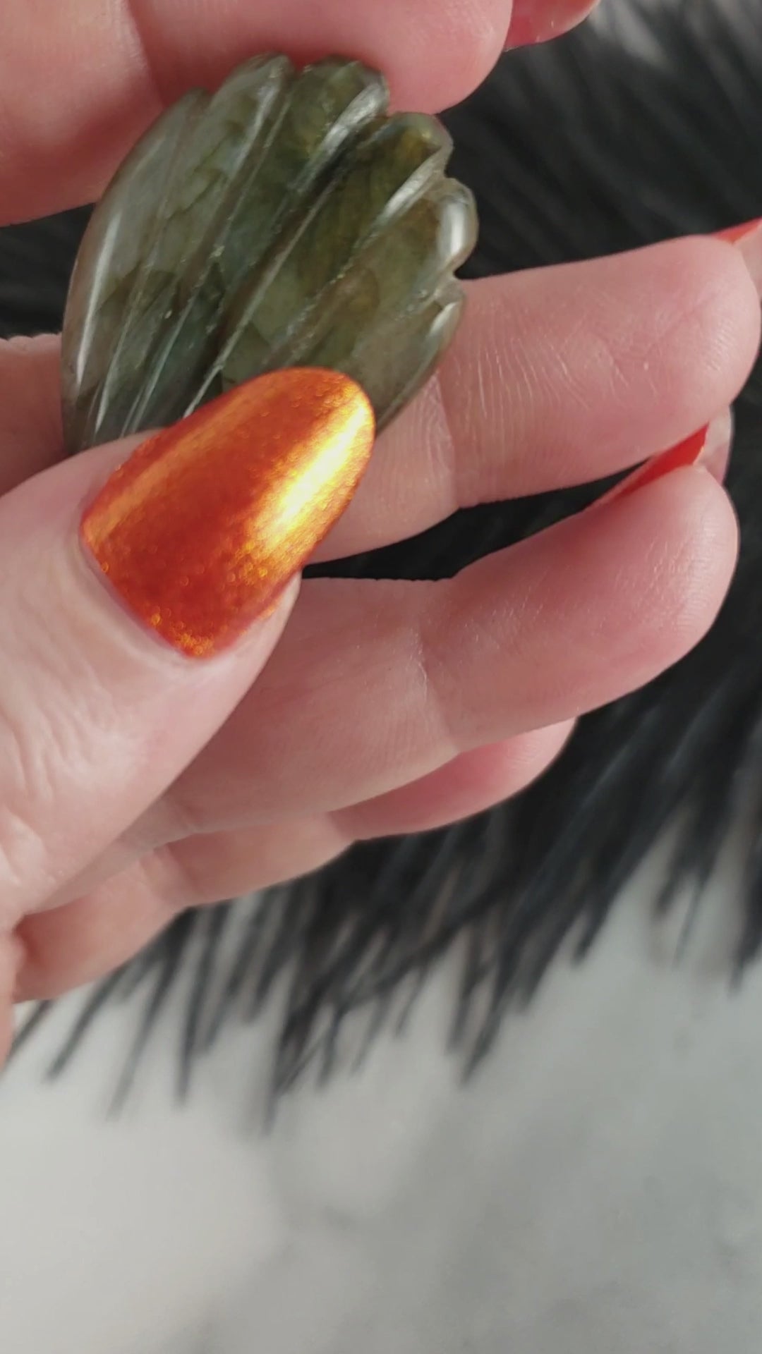 Unique 35 Carat Labradorite Cabochon Natural Gemstone Carving | Siren - 2