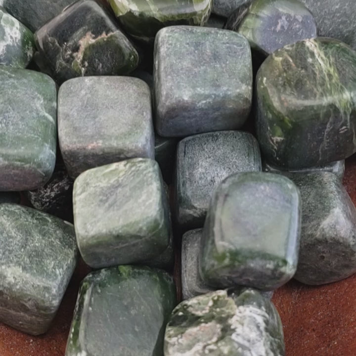 Nephrite Jade Natural Tumbled Stone - One Stone - Video