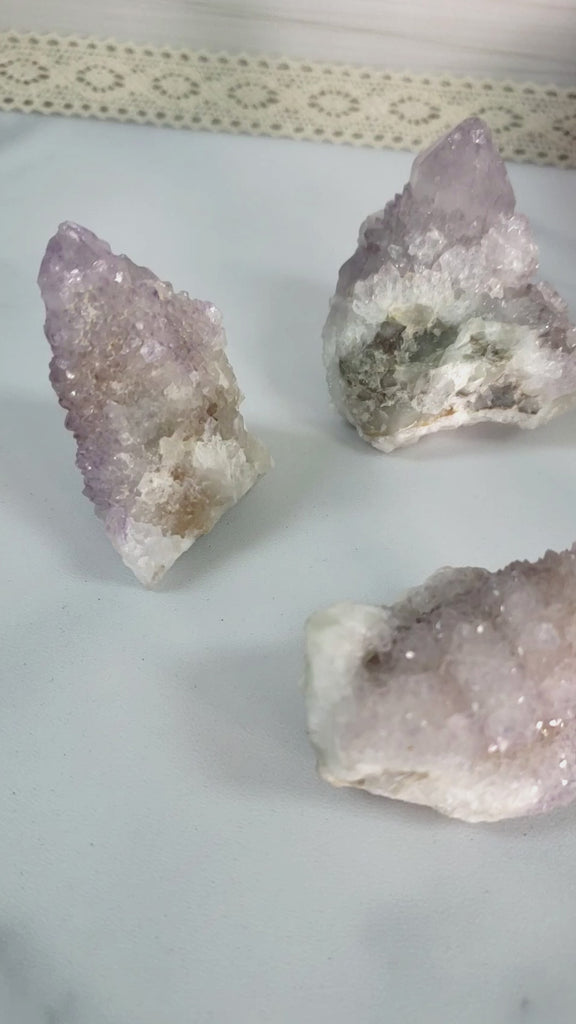 Spirit Cactus Quartz Lavender Amethyst Crystal Natural Druzy Cluster | MEDIUM - Video