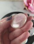 Angel Aura Rose Quartz Crystal Titanium Aura Coated Palm Stone for Meditation - Heart Chakra Stone - 2