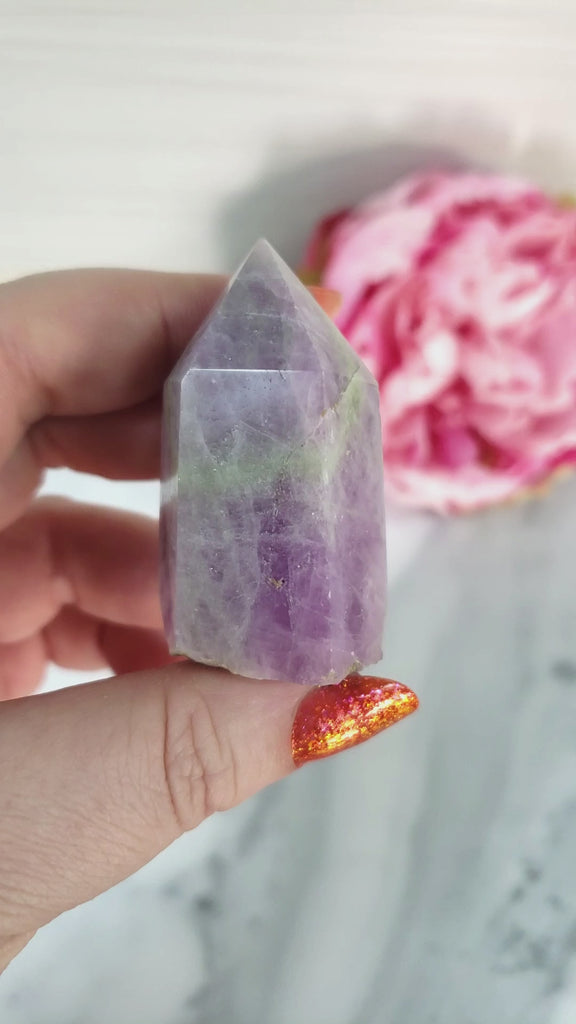 Unique Kunzite Spodumene Crystal Tower Natural Gemstone Point | Heather - 4
