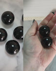 Black Obsidian Natural Crystal Sphere Gemstone Orb Marble - One 30mm Sphere - Video