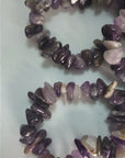Amethyst Crystal Natural Gemstone Nugget Bead Bracelet - Video