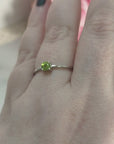 Peridot Stone Natural Crystal Sterling Silver Ring - Annabelle - Video