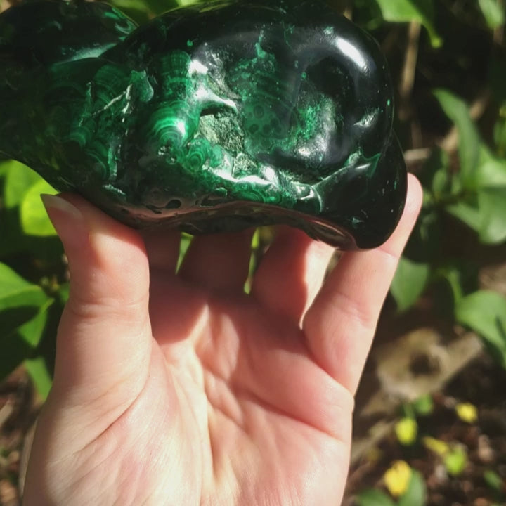 Unique Jumbo Malachite Semi-Polished Freeform - Clasp - Video