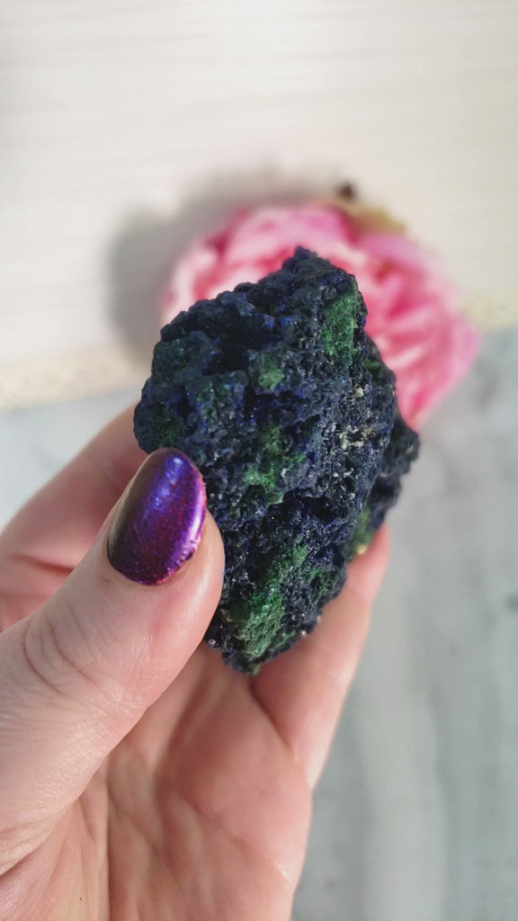 Unique Azurite Malachite Crystal Cluster Natural Gemstone Formation | Splendor