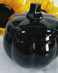 Spooky Black Pumpkin Glass Bowl | Container with Lid | Halloween Home Decor - Video