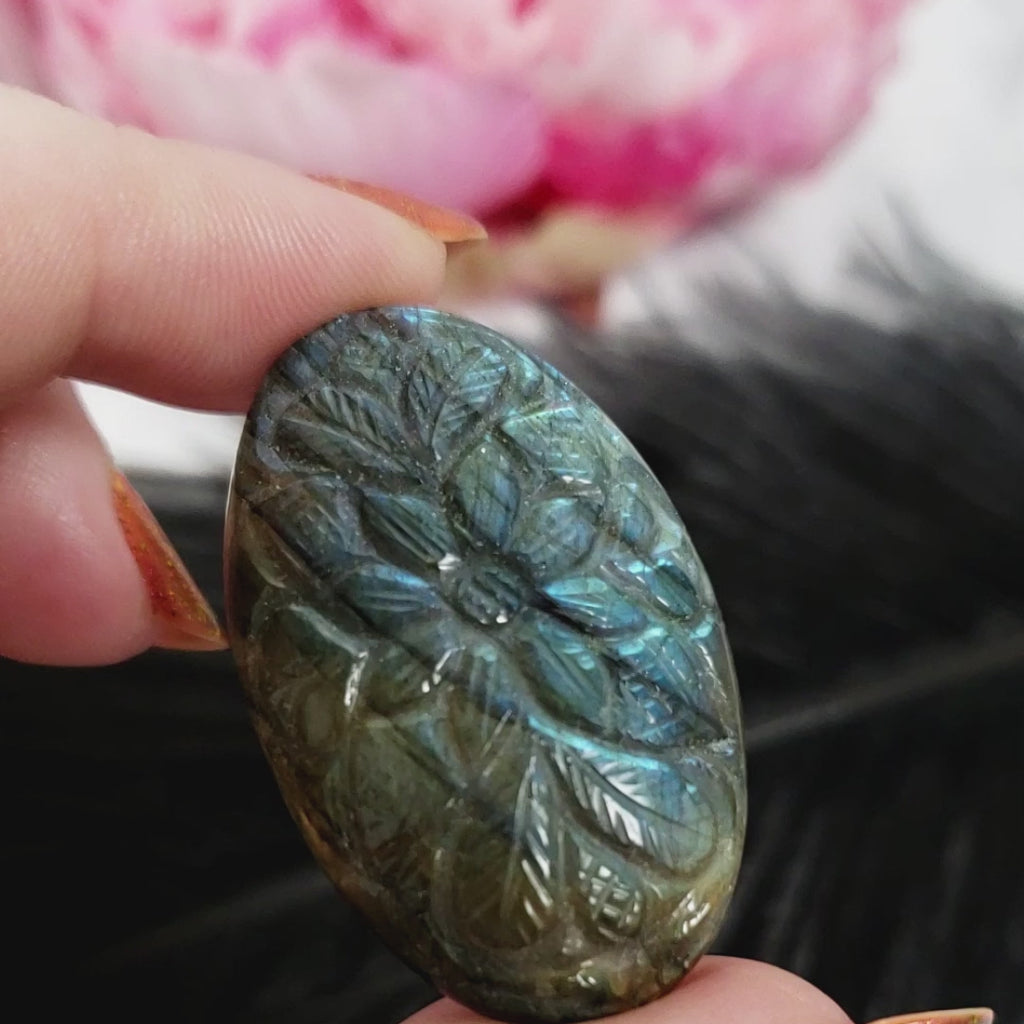 Unique 62 Carat Labradorite Cabochon Natural Gemstone Carving | Beatific - 1