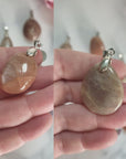 Peach Moonstone Crystal Pendant Natural Gemstone Jewelry - Video