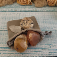 Psychic Power & Spiritual Healing Crystal Set  - Four Tumbled Stones with Pouch - Video
