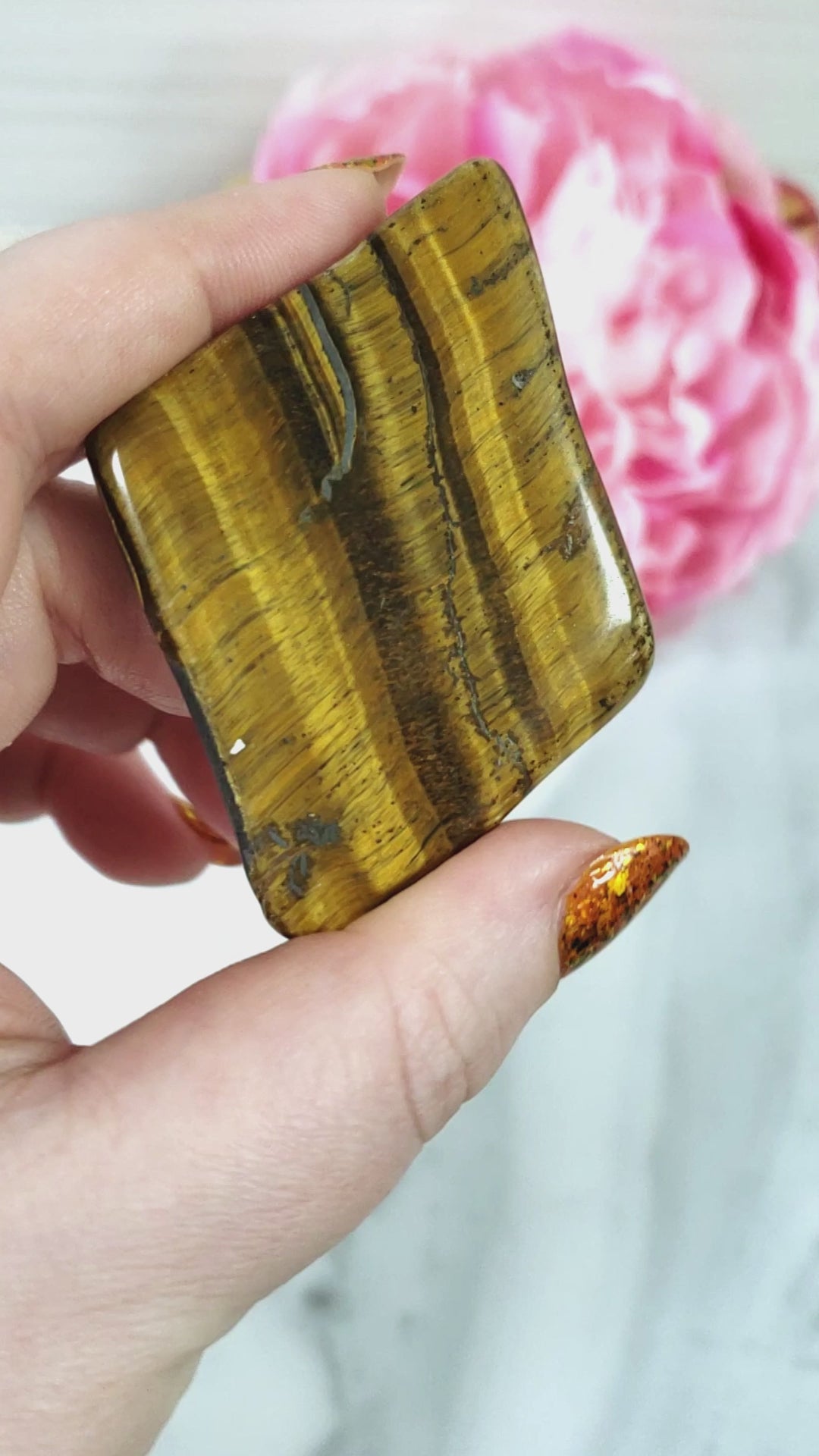 Unique Tigers Eye Stone Natural Crystal Slice | Auri - 4