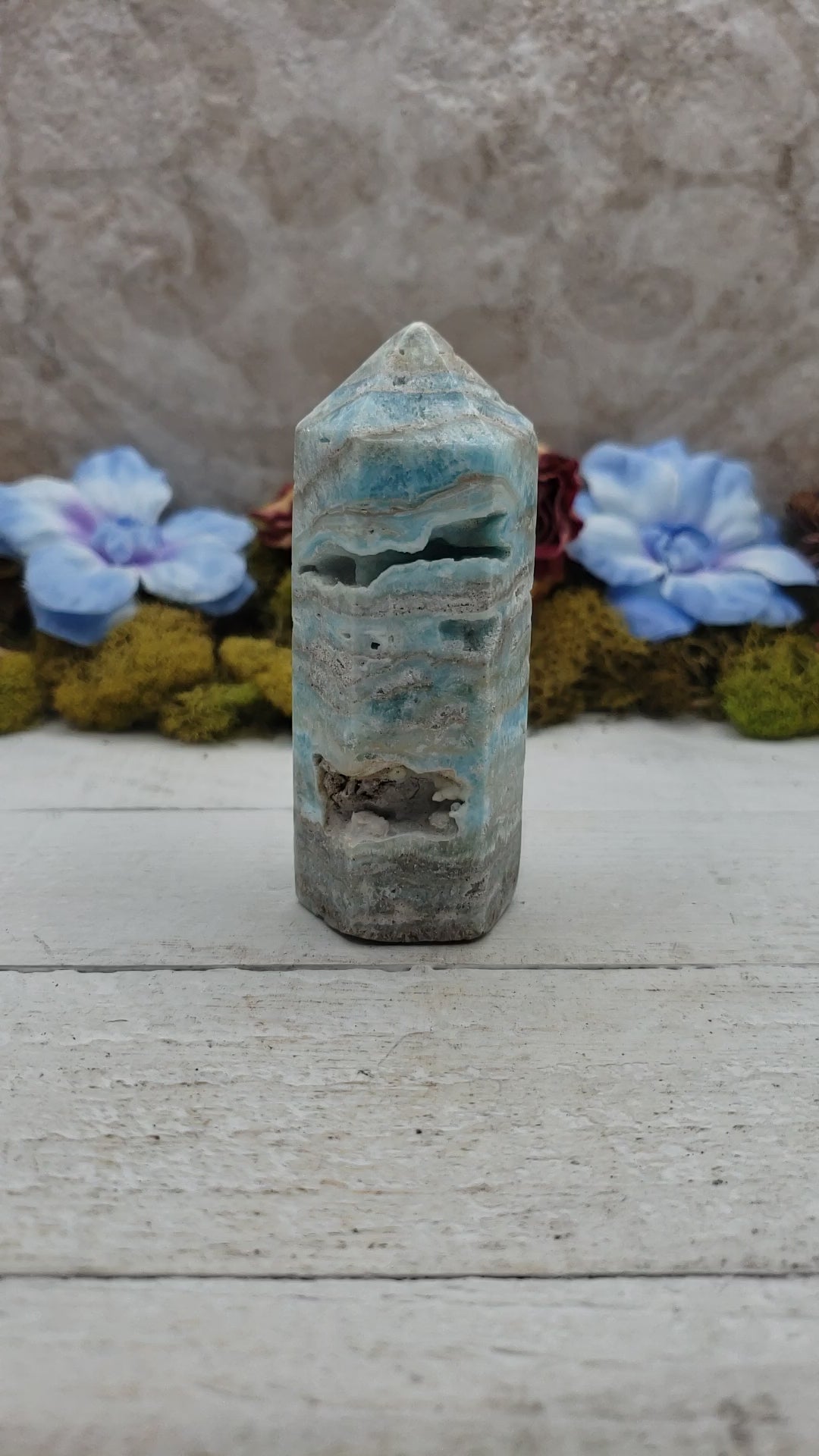 Unique Blue Aragonite Natural Crystal Tower - Eleri 1