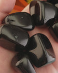 Black Obsidian Natural Tumbled Stone - One Stone - Video