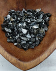 video of raw shungite crystal pieces in bowl
