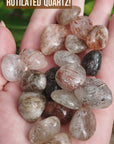 Rutilated Quartz Crystal Natural Gemstone Tumbled Stone - Video