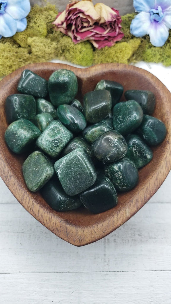 fuchsite crystals in heart bowl video