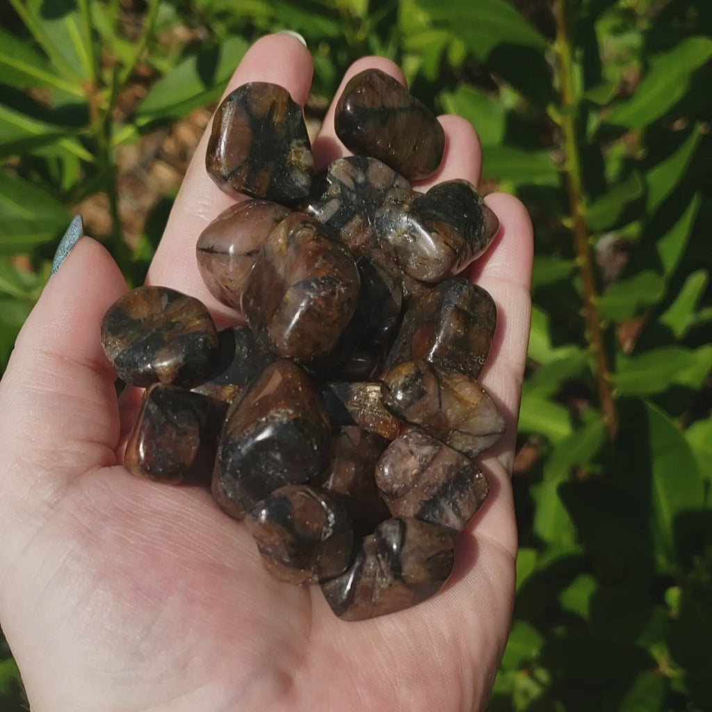 Andalusite Gemstone Natural Crystal Freeform Tumbled Stone - video