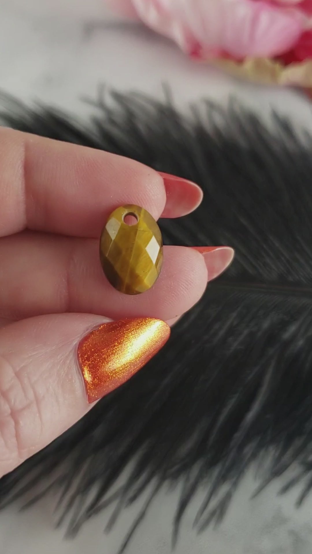 Unique 4.9 Carat Drilled Faceted Tigers Eye Crystal Cabochon Natural High Quality Gemstone | 14mm - 2