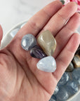 Tumbled Stones Natural Crystal Set for Intuition & Spiritual Wisdom | Blue Calcite, Moonstone, Amethyst, Celestite - Good Dreams, Lucid Dreaming