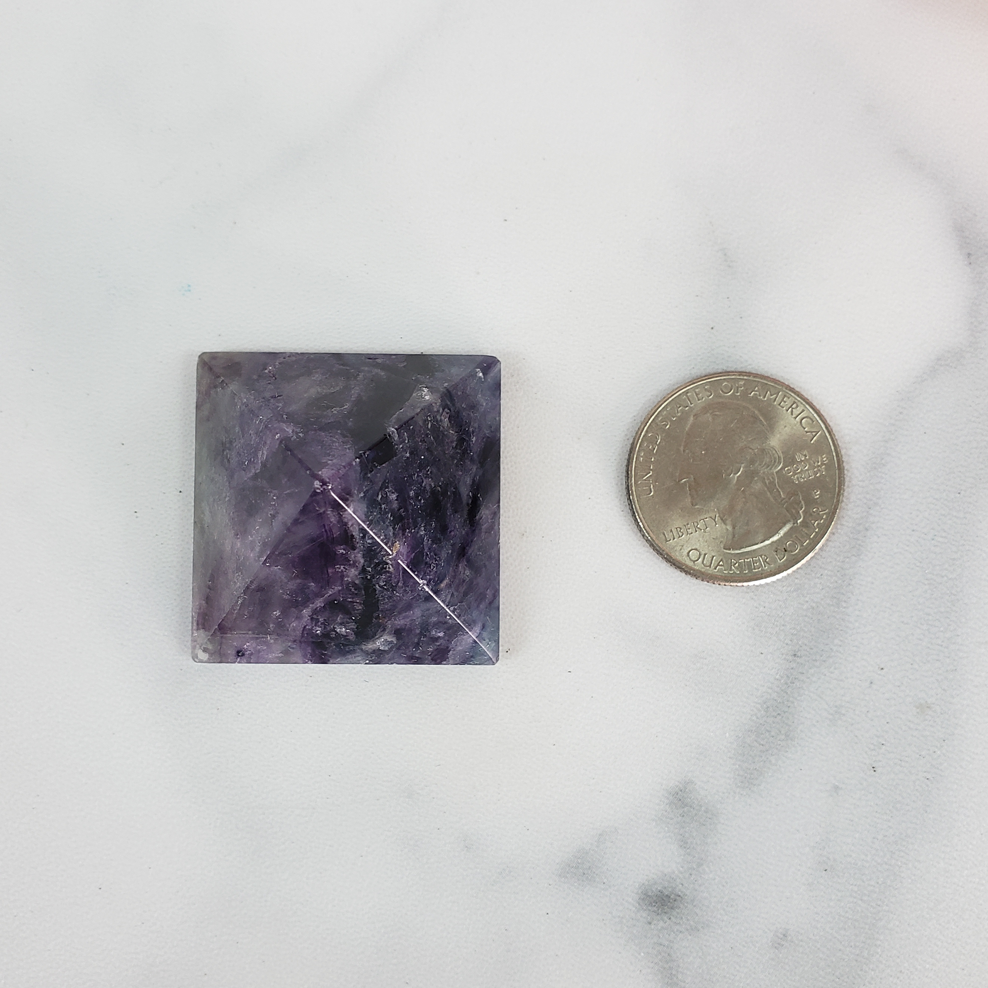 Purple Fluorite Stone Natural Gemstone Crystal Pyramid | 30-35mm - 3