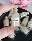 Quartz Crystal Natural Gemstone Chips in Glass Bottle - 2