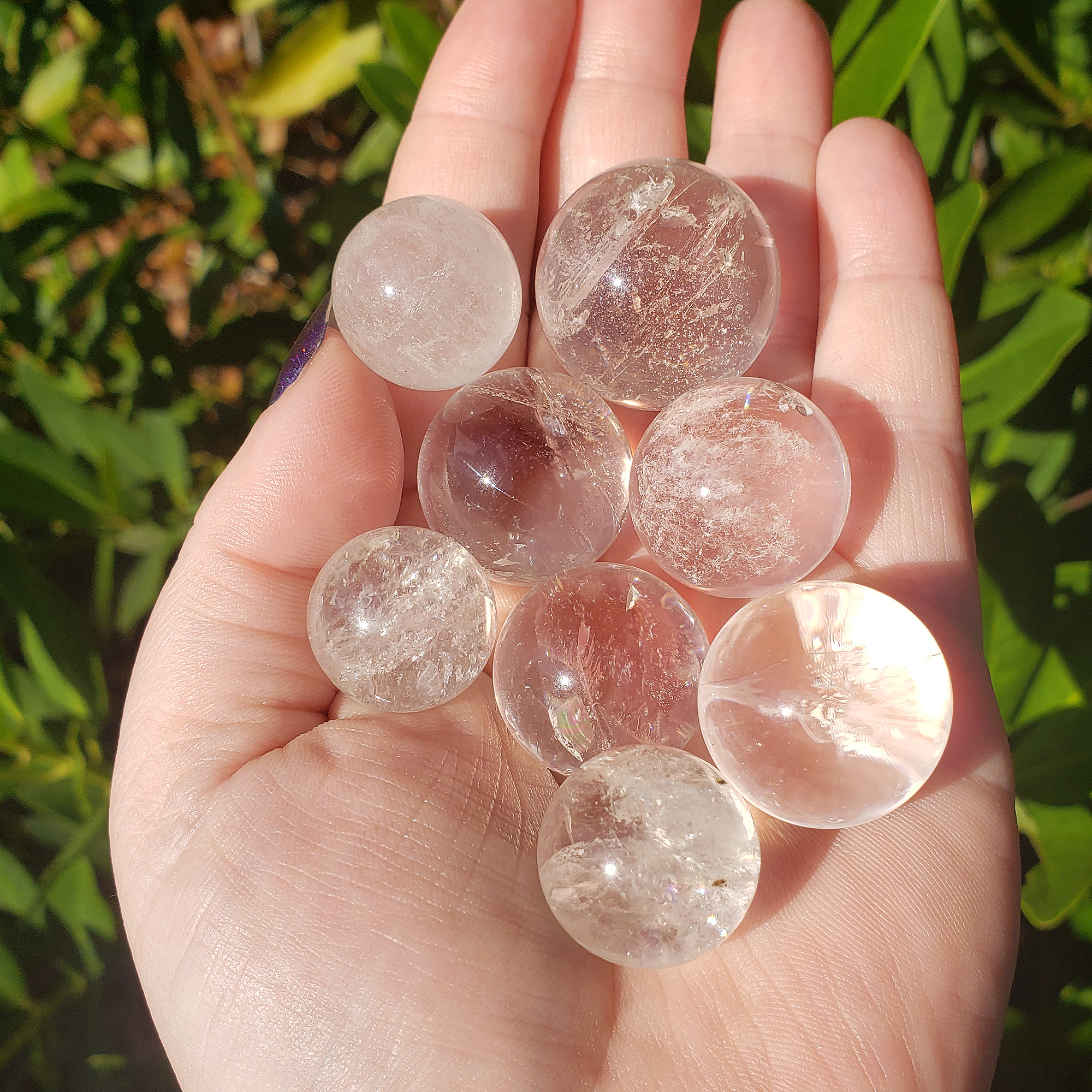 Quartz Crystal Sphere Natural Gemstone Orb Stone Marble | SMALL | Multiple Sizes - 12